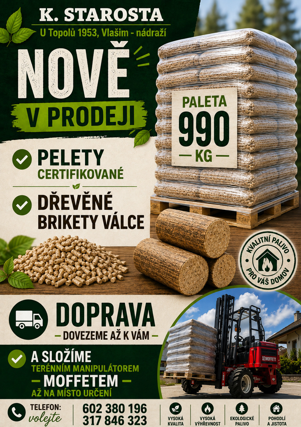 Leták Karel Starosta – prodej paliv — nabídka paliv